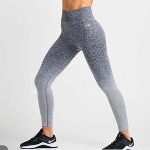 Women's AYBL Pulse Ombre Seamless Leggings Gray Black Size Large Athleisure Gym